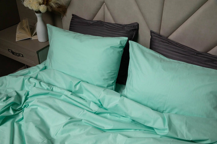 Комплект з ранфорсу в кольорі морської м’яти - легкість, прохолода і природний комфорт.