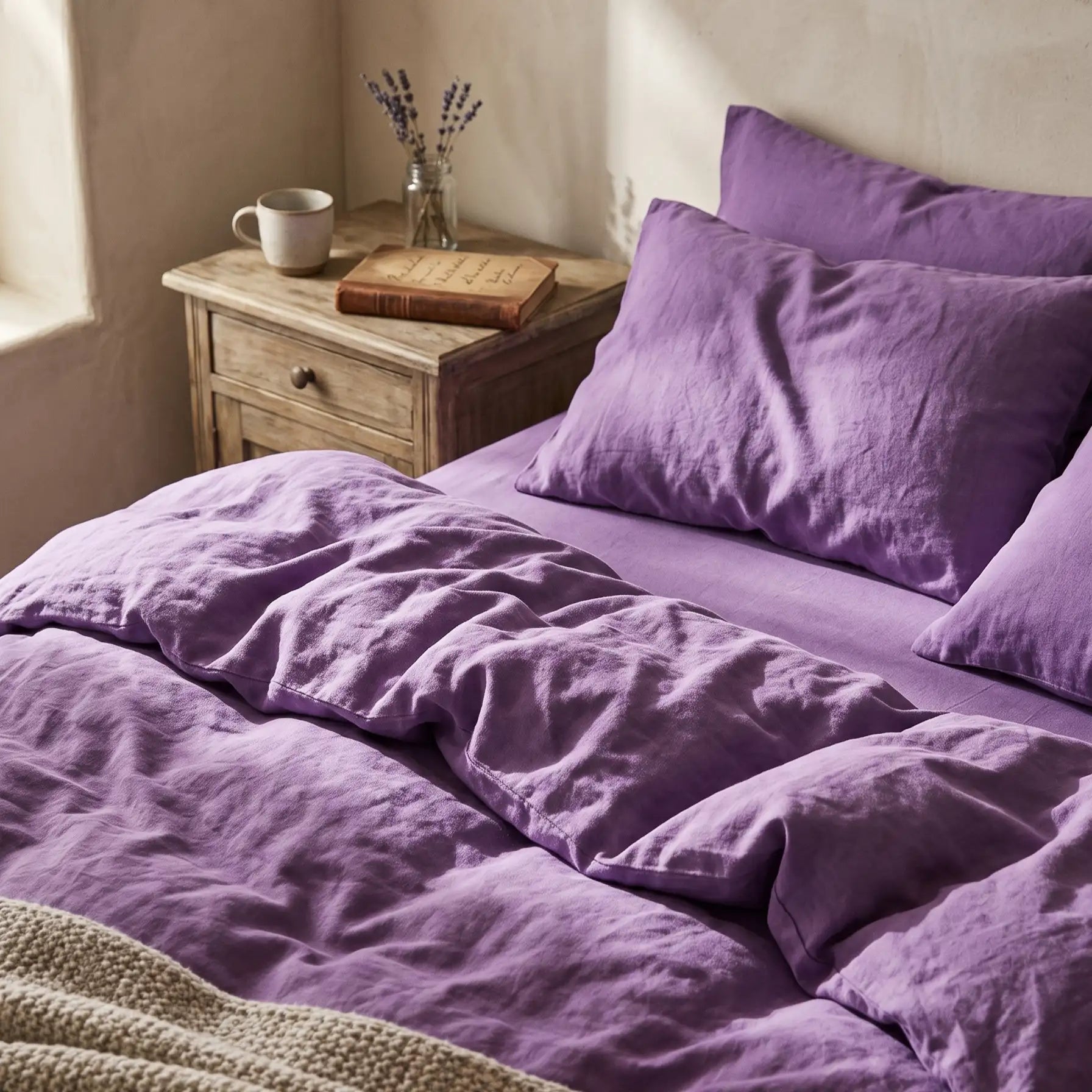 Supreme Rest "Fig Jam" Washed Cotton Bed Linen Set
