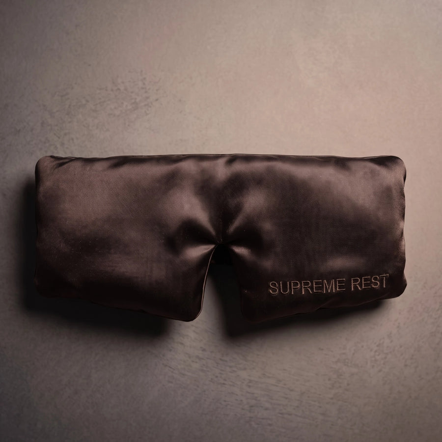Сатинова маска для сну коричнева від Supreme Rest